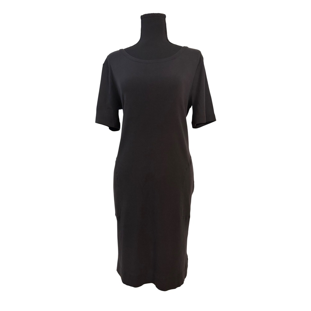 Duluth Trading Co Small Black 100% Cotton T-Shirt Dress with‎ Pockets